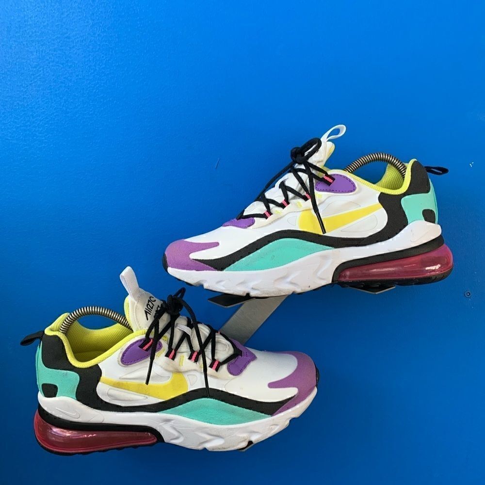 Nike Air Max 270 React (GS) BQ0103-101 White/Yellow Youth Size 6.5Y